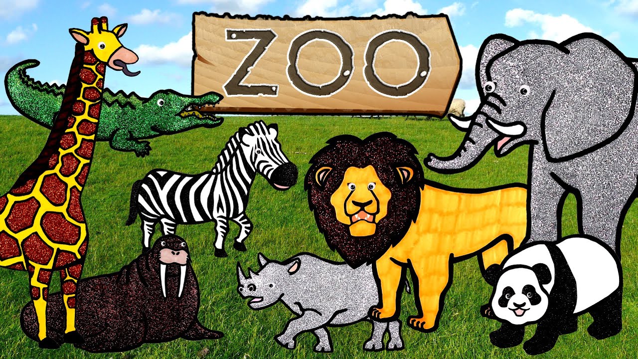 Let's Draw Zoo Animals Together! | Drawing and Coloring with Glitter & Googly Eyes