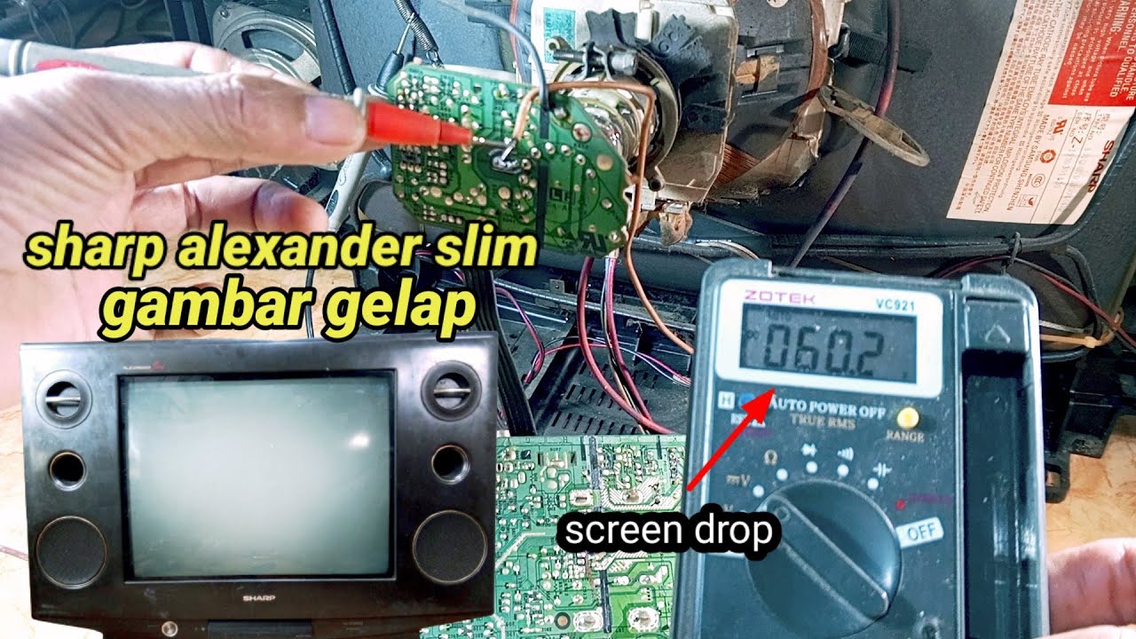 memperbaiki tv sharp alexander slim gambar gelap