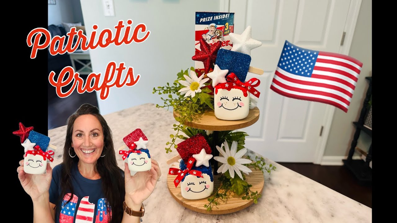 ✨PATRIOTIC CRAFTS✨DOLLAR TREE DIY’s ❤️🤍💙 CUTE & EASY