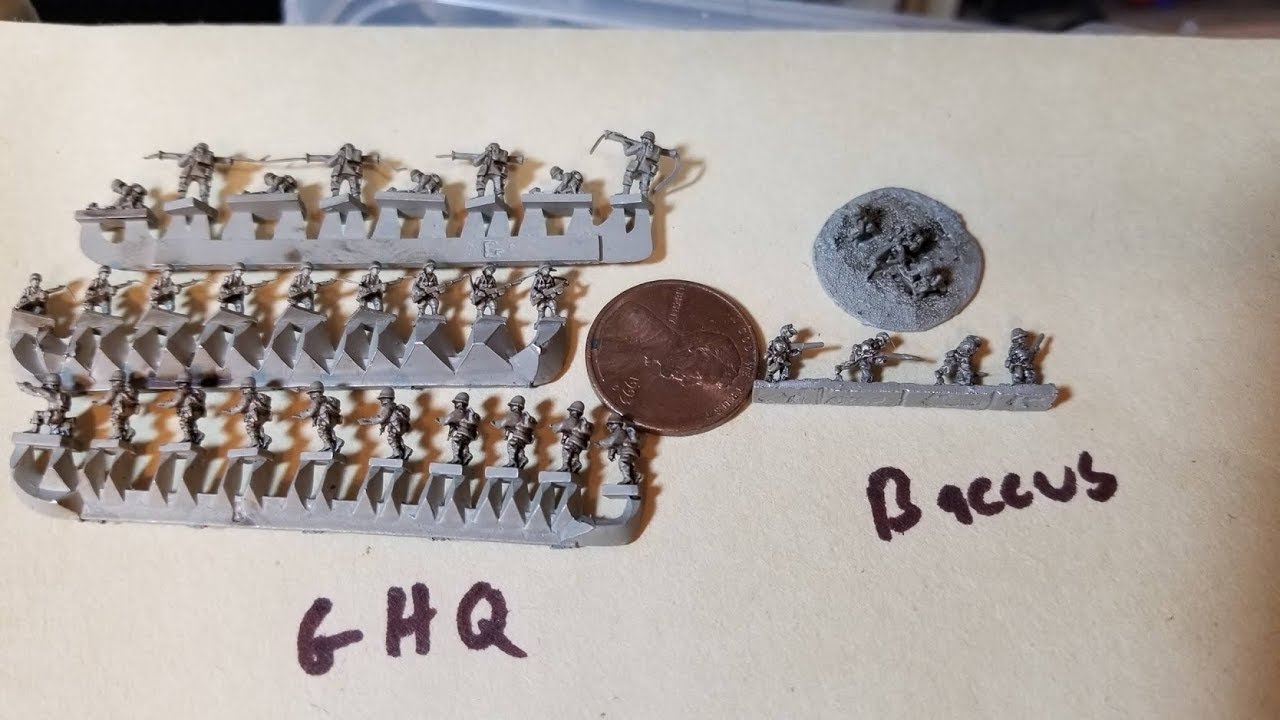 GHQ  and Baccus WWII infantry comparison