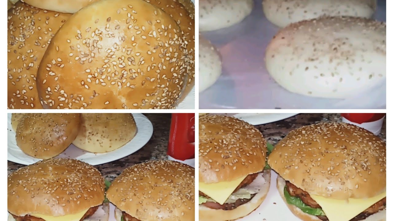 عجينة خبز همبرجر مع اشهى سندويش