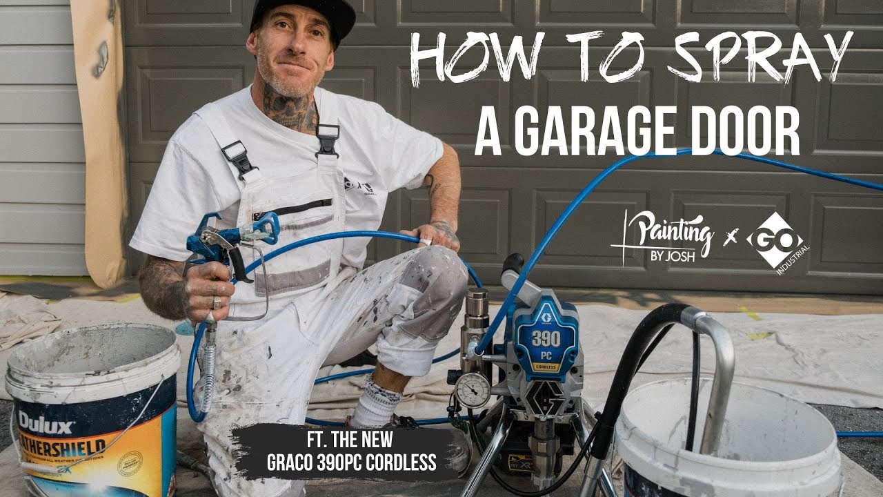 HOW I PAINT GARAGE DOORS FT. GRACO 390PC CORDLESS PAINT SPRAYER