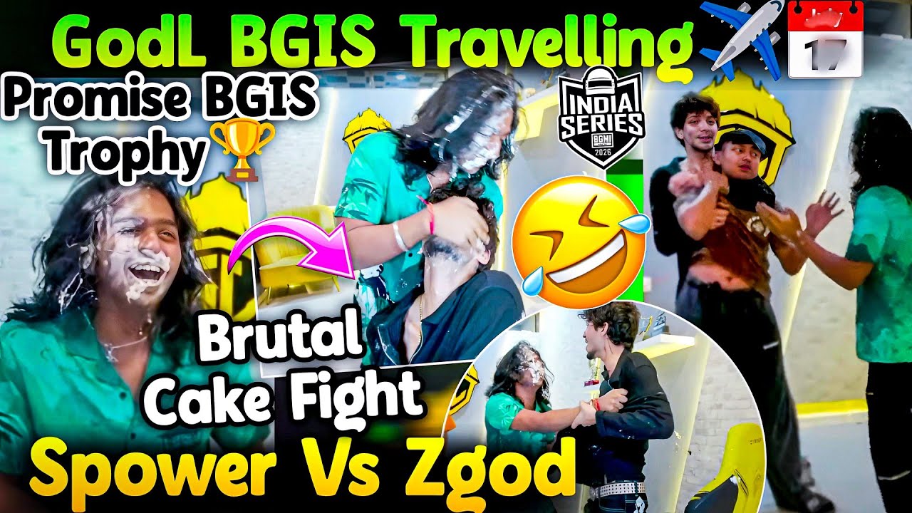 🇮🇳Spower Promise BGIS Trophy🏆 Brutal Cake Fight🤣😂 Spower Vs Zgod🥶Live Raid On Spower😂