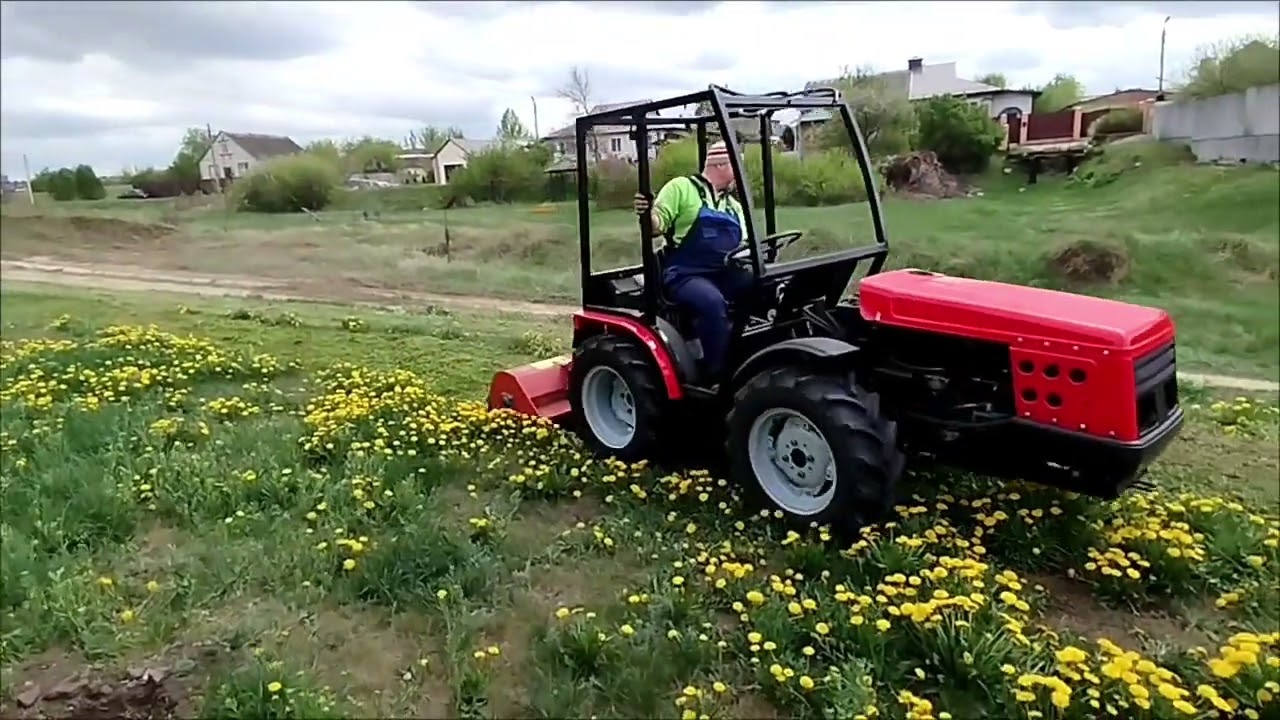Agromehanika AGT 835T  работа  мульчером.