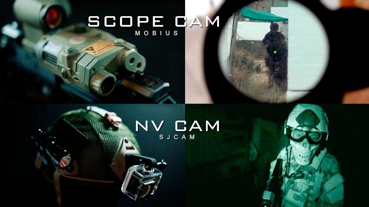 Mobius SCOPE CAM y Sjcam VISIÓN NOCTURNA - Airsoft Tutorial