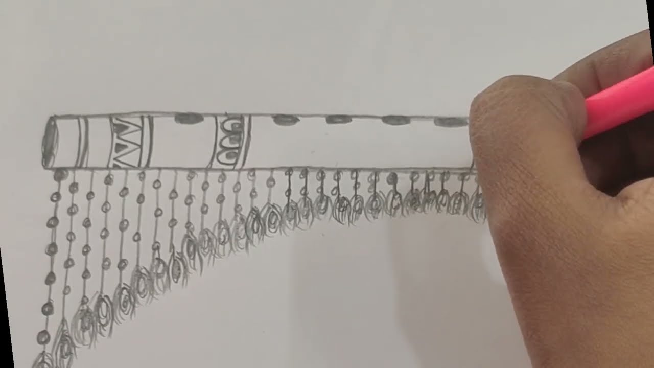 Рисунок Басури|как нарисовать флейту Господа Кришны 