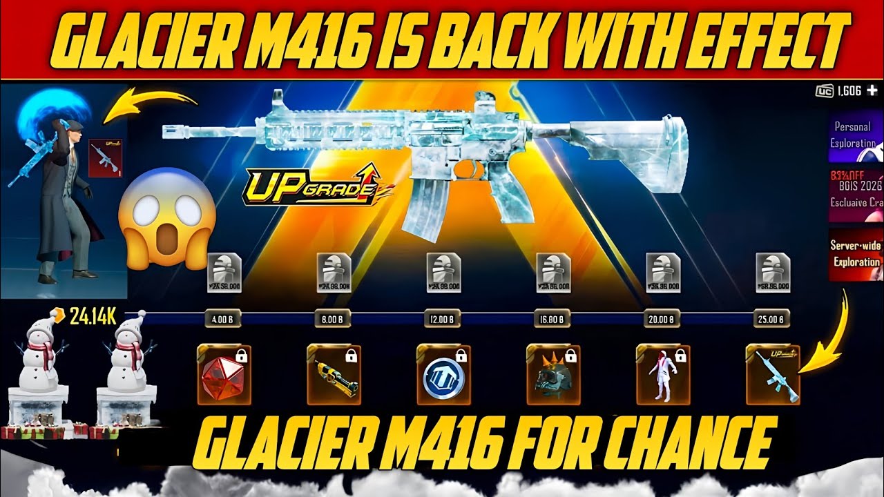 😱 Glacier M416 Is Back With Switch Animation Effect | Glacier M4 For 3 Mythic Jems | PUBGM