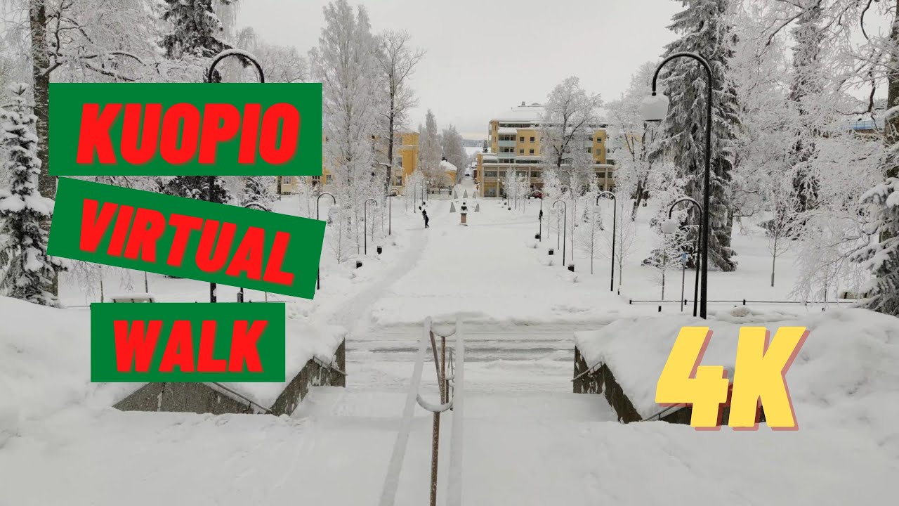 Virtual walk in Kuopio during winter.
