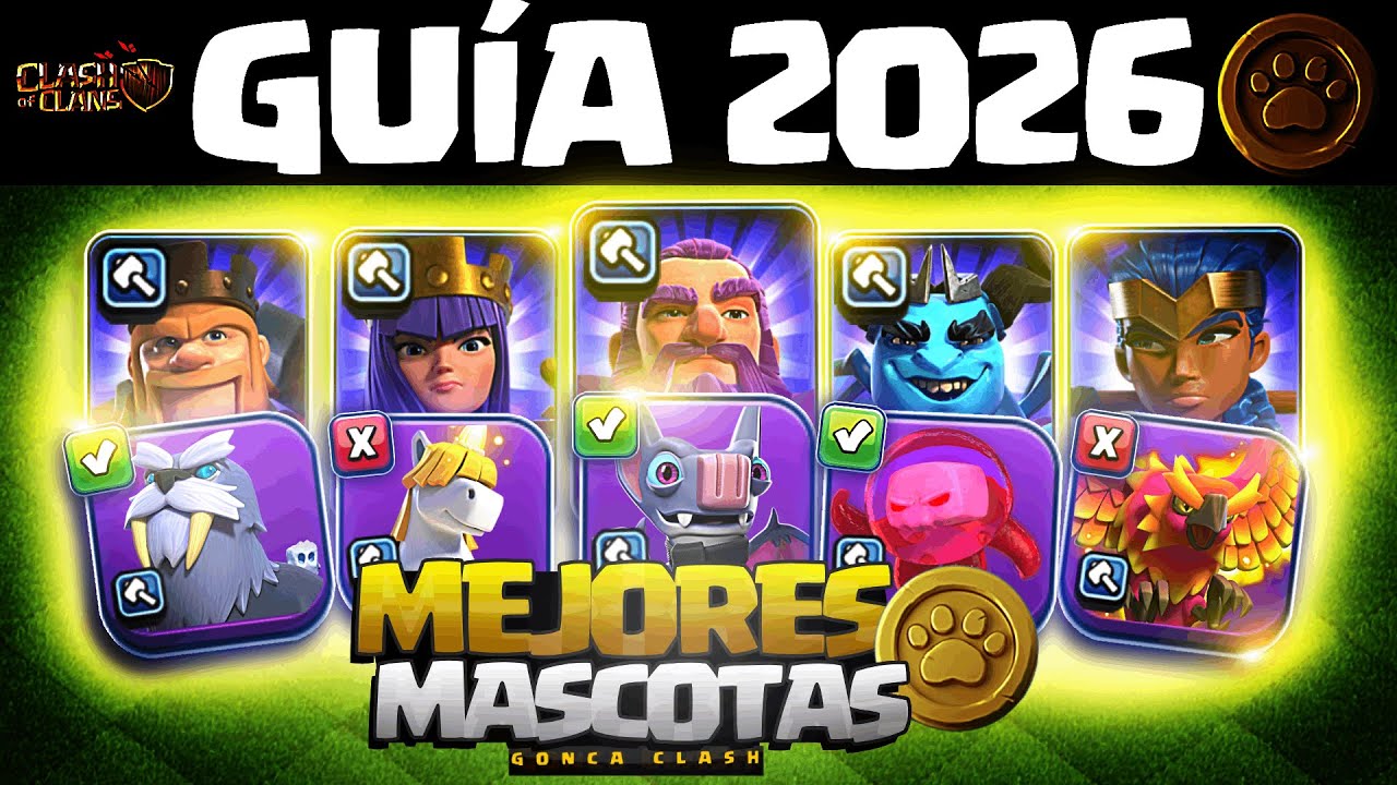 🐾 GUÍA DEFINITIVA de MASCOTAS (META 2026): QUÉ MEJORAR y MEJOR COMBO de CADA HÉROE (Clash of Clans)