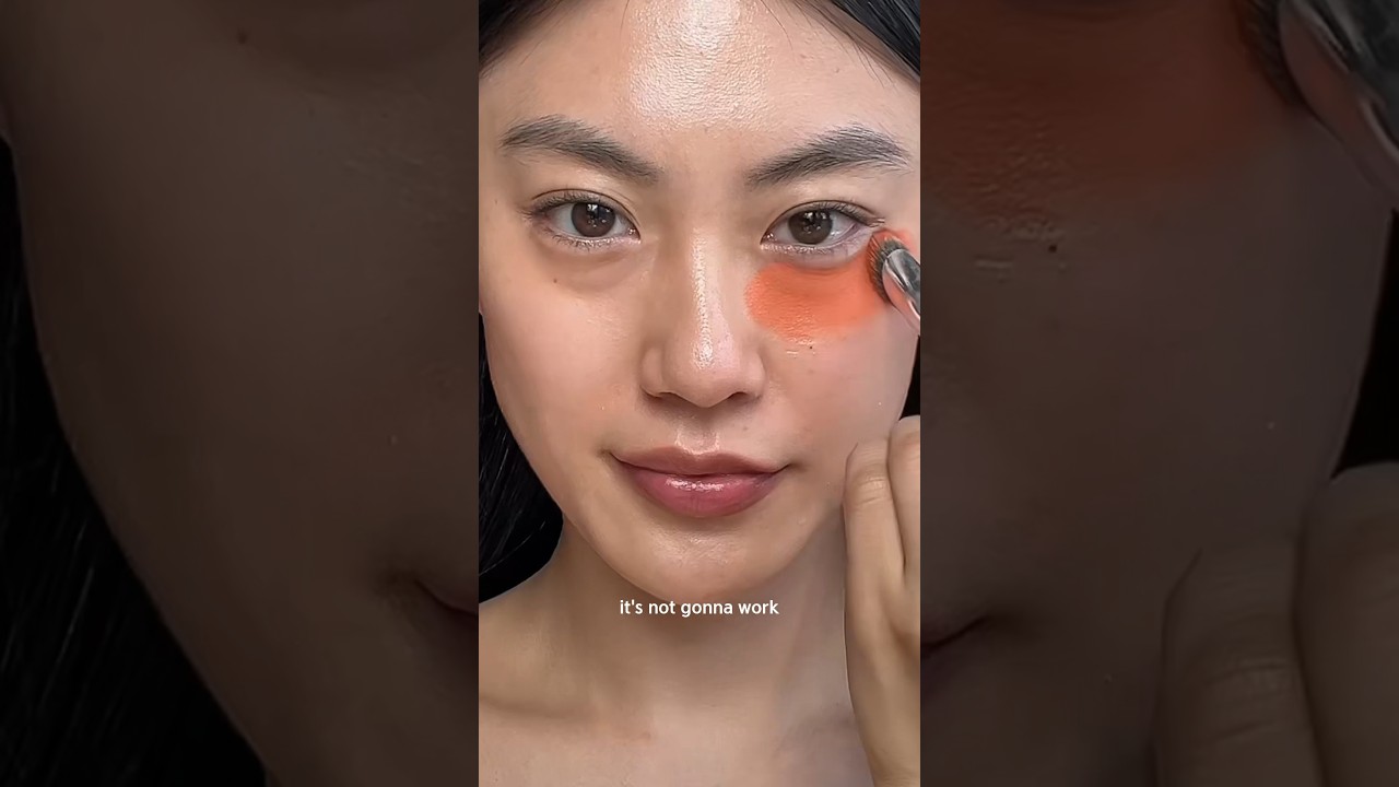 STOP applying an orange for your 🐼 #makeuptips #makeuphacks #colorcorrection