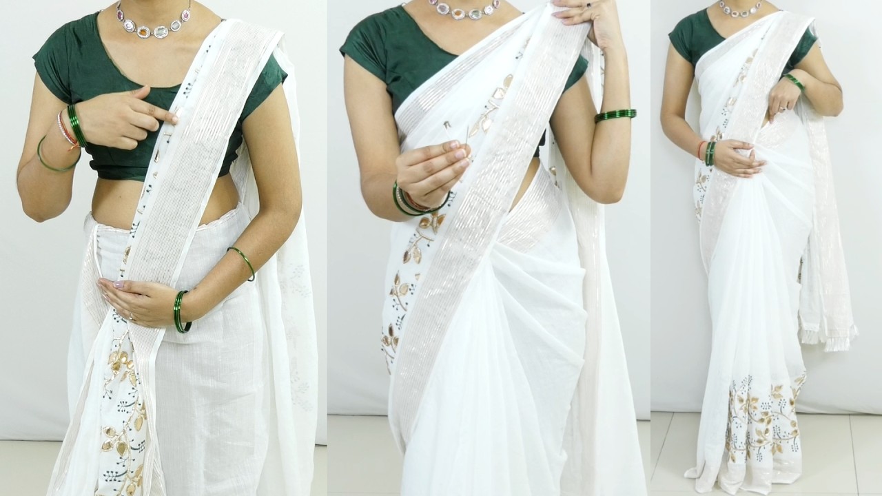 Cotton Saree Draping for Office Look | Simple & Elegant Styling Tips 💖
