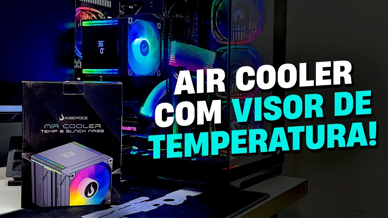 MONITORE A TEMPERATURA DO SEU PC COM O AIR COOLER TEMP 8 BLACK ARGB DA RISE MODE!