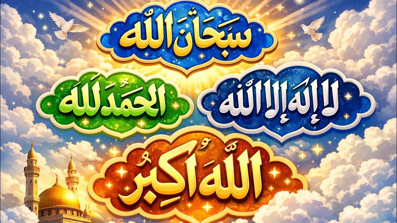 سبحان الله، الحمد لله، لا إله إلا الله، الله أكبر… كلمات عظيمة تملأ القلب طمأنينة وتزيد الأجر 🤍