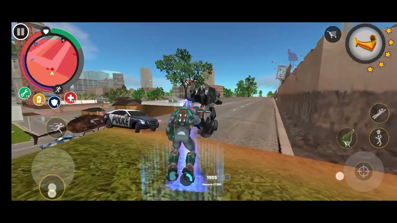 Rope Hero Vice Town (rope hero wearingfuturistic laser glass) laser glass destroypolice helicopter