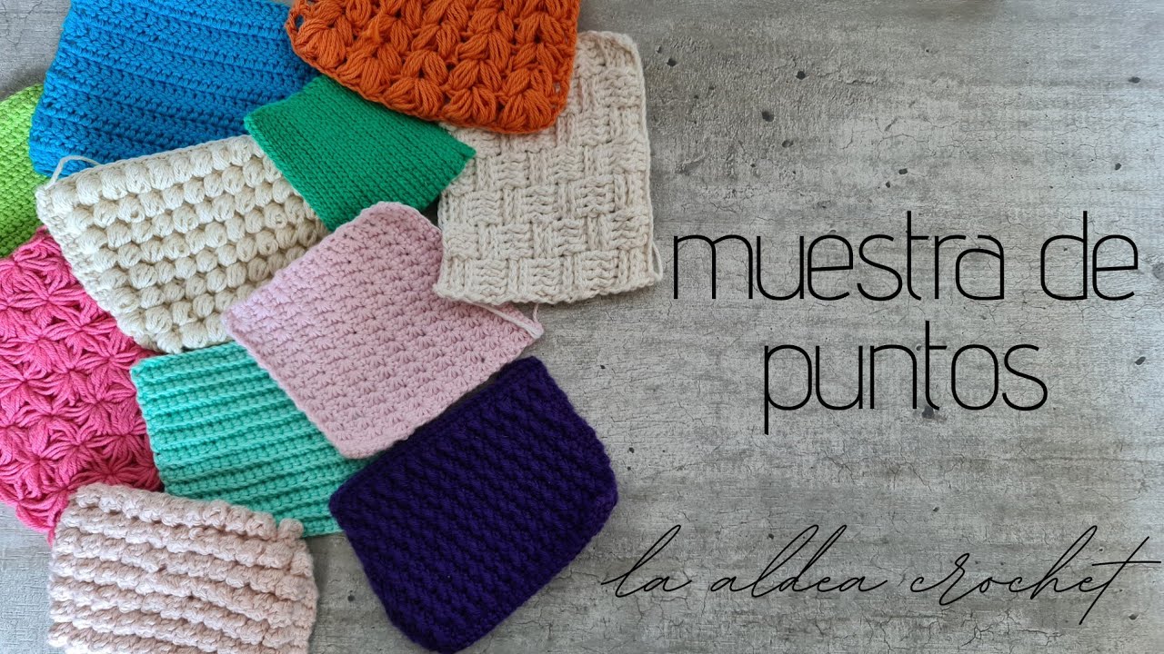 Muestra de puntos a crochet (ganchillo)