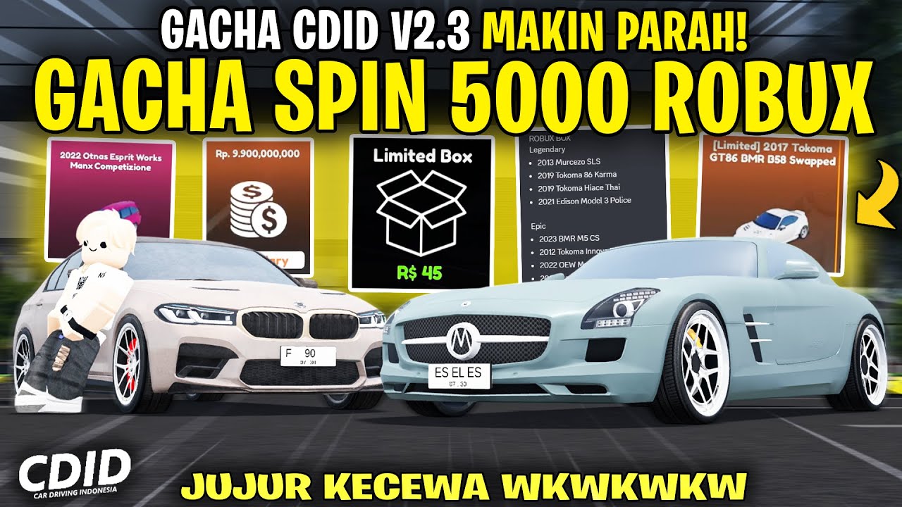 GACHA HABISIN 5000 ROBUX LIMITED CAR BOX SPIN DI CDID V2.3 ! JUJUR KECEWA - CDID V2.3 Roblox