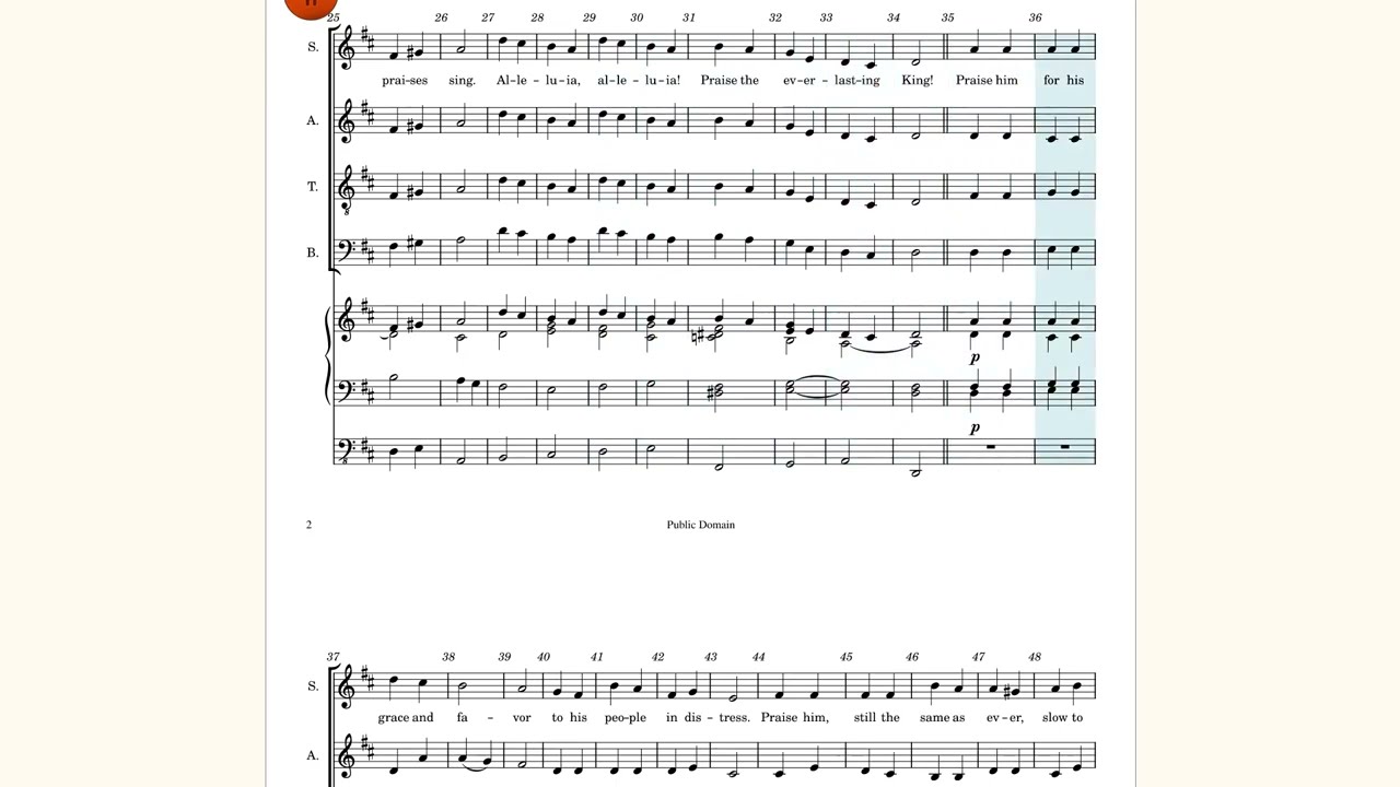 Praise, my soul, the King of Heaven. Lauda Anima. Descant and organ interlude by Bernard Greenberg.
