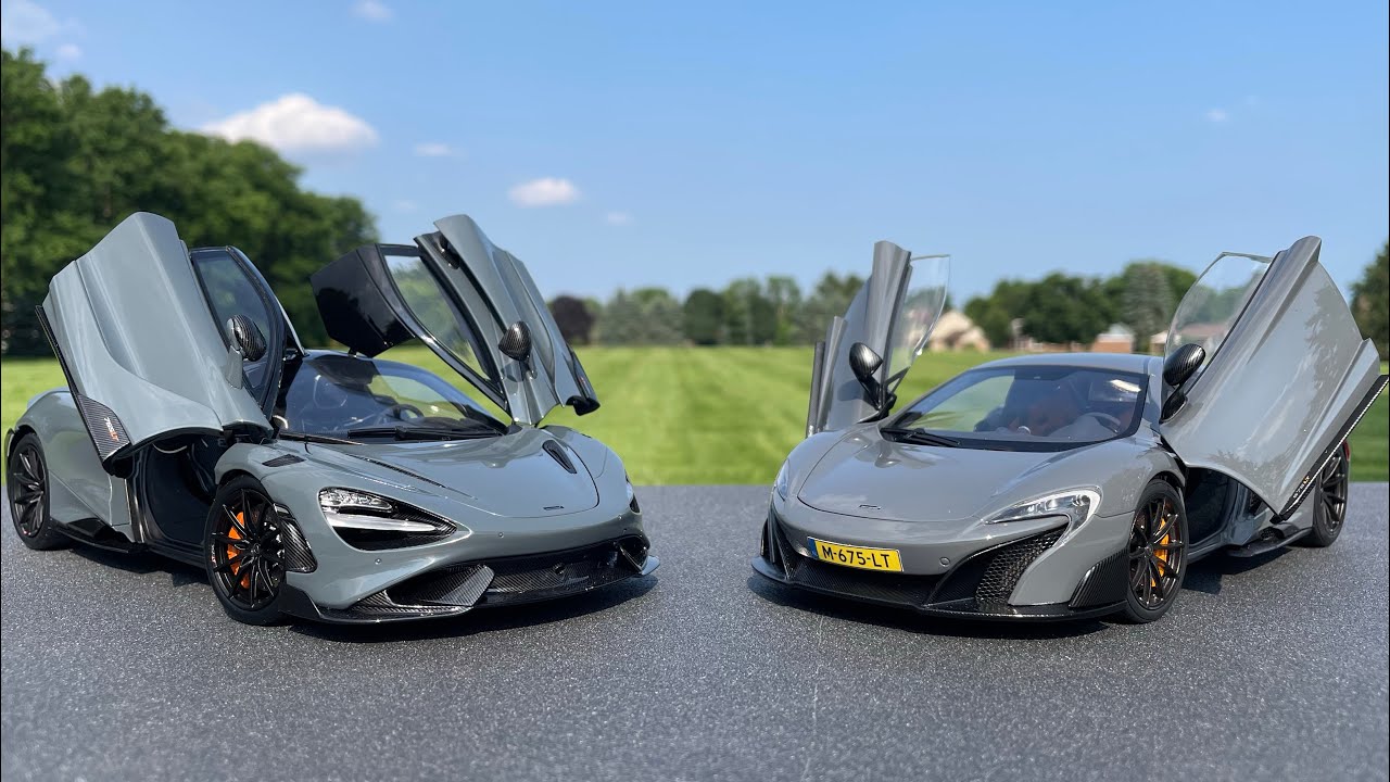1:18 Comparison : McLaren 765LT (HPD) vs 675LT (AutoArt)