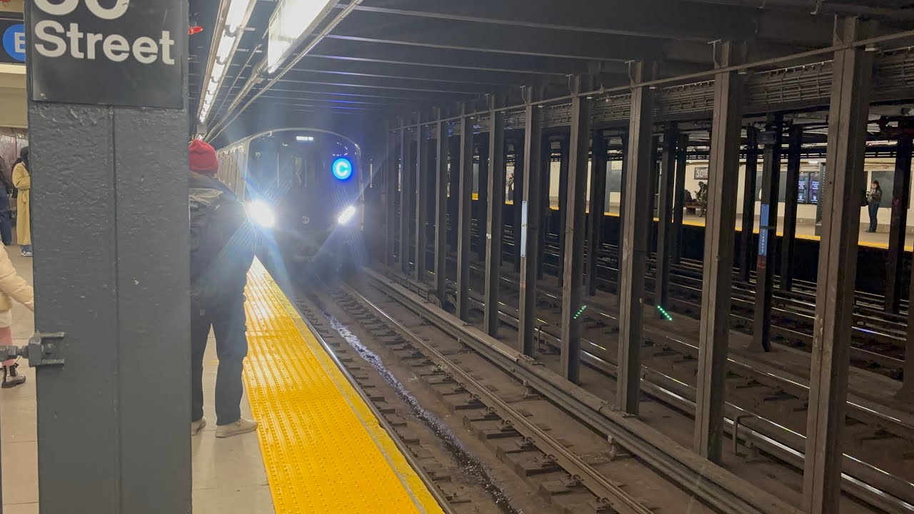 IND Eighth Avenue Line: A Local/Express and C Local trains at 50th Street (R179,R211A