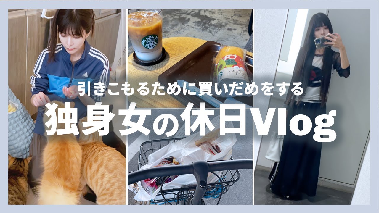 【独身最高】平日引きこもるための買い出しVlog│猫5匹│生理止まらないの？│増量│アラフォー💙