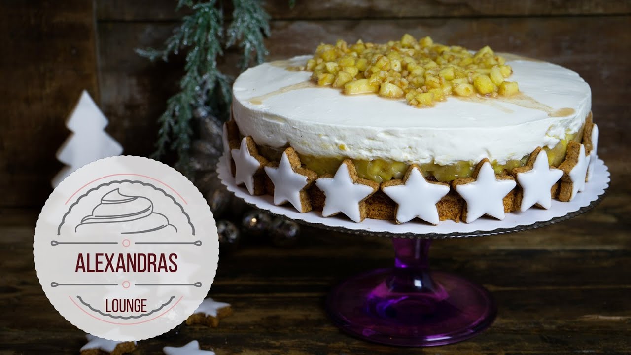 Bratapfel-Schmand Torte mit Marmorboden