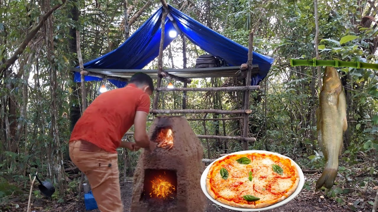 DESAFIO SELVAGEM: Acampamento nas ALTURAS + PESCA NOTURNA e PIZZA assada no FOGÃO DE CUPIM