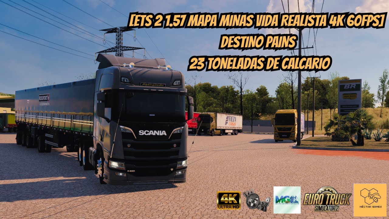 [ETS 2 1.57 MAPA MINAS VIDA REALISTA 4K 60FPS] DESTINO PAINS 23 TONELADAS DE CALCARIO