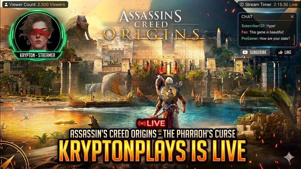 Assassins Creed Origins Lake Mareotis & Iment Nome Part 10 Live Stream