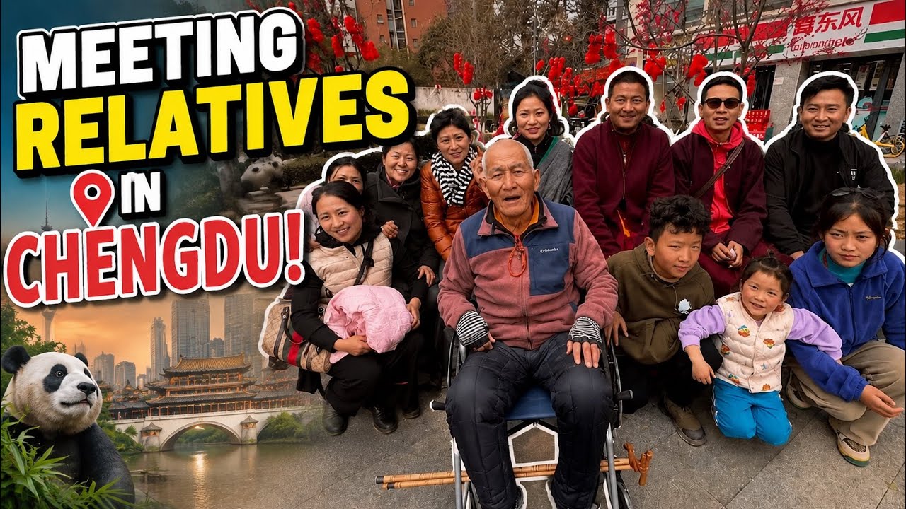 Meeting relatives in Chengdu Tibetan area.