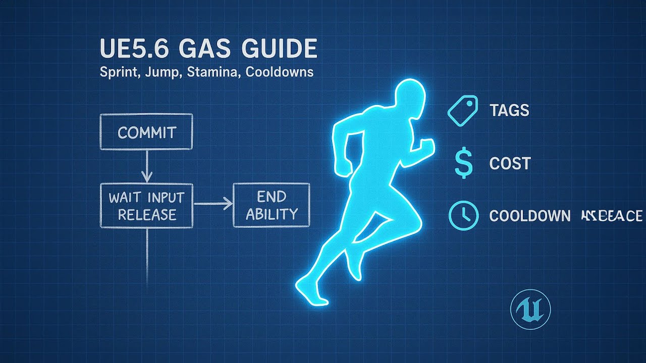 UE5.6 GAS Complete Sprint & Jump System &ndash; Stamina, Cooldowns & Multiplayer Ready