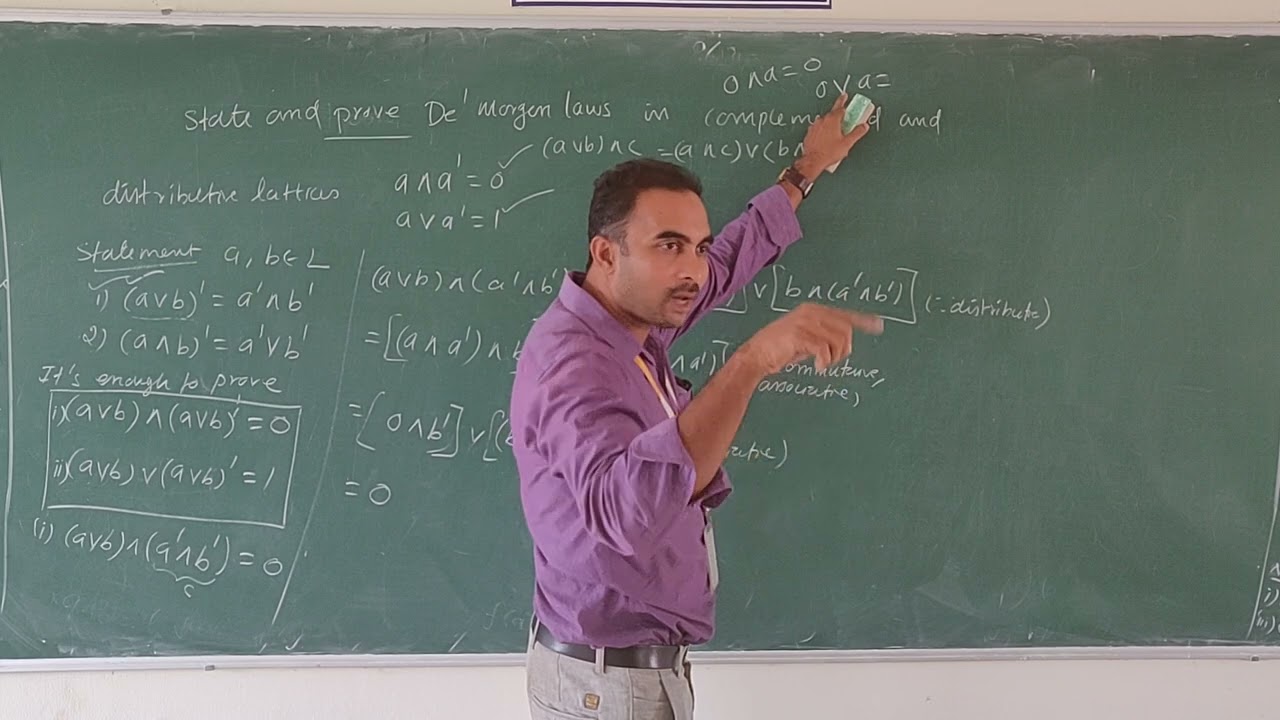 Demorgan laws in complement and distributive lattice/Discrete mathematics