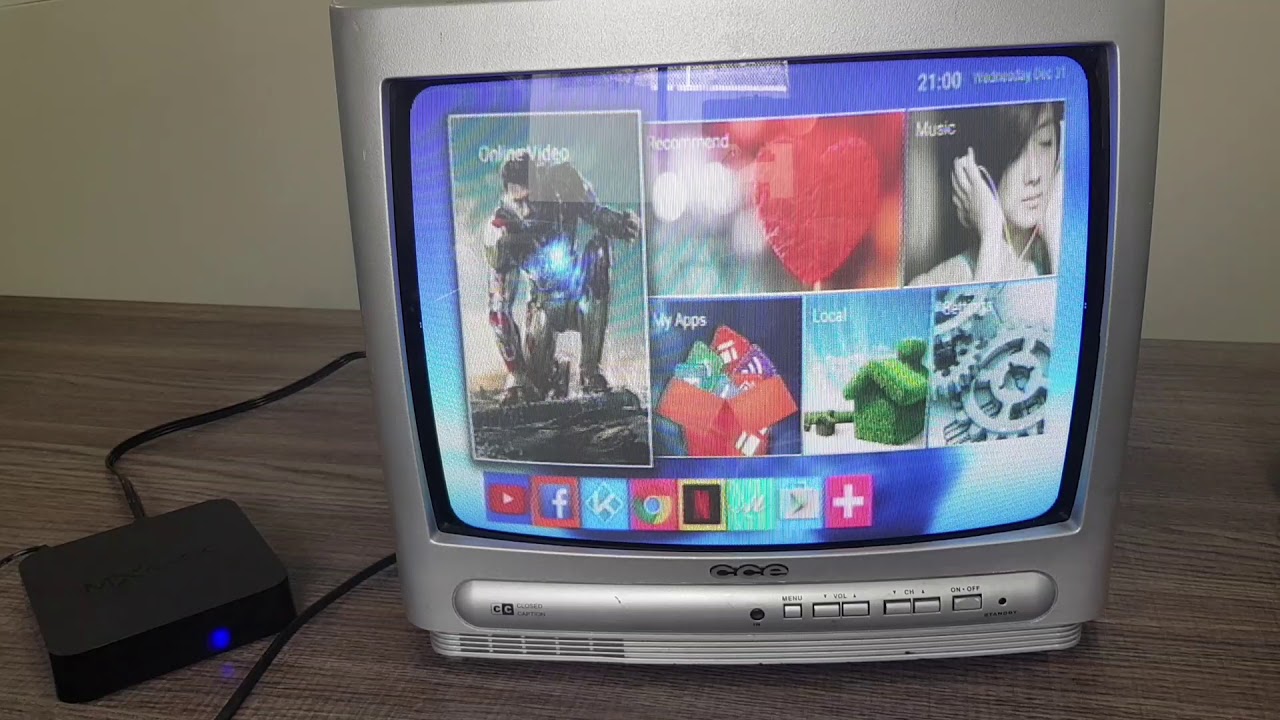 Como transformar a TV de TUBO em SMART TV e como conectar o TVBOX com cabo RCA