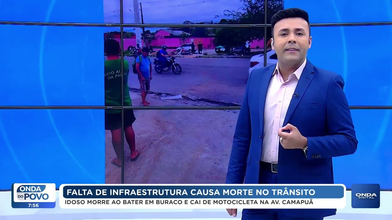 IDOSO BATE MOTO EM BURACO NAS RUAS DE MANAUS E MORRE