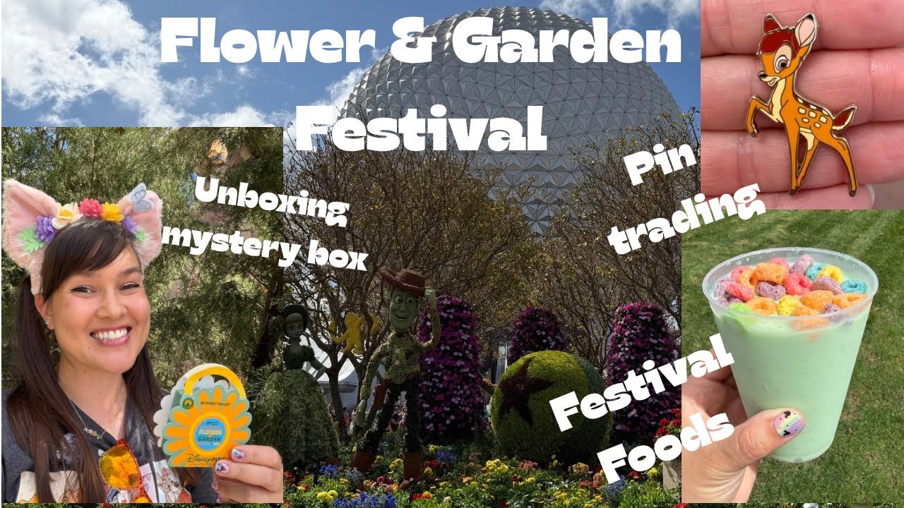 First Day of Flower & Garden Festival at Epcot | mystery pin unboxing | Pin Trading!
