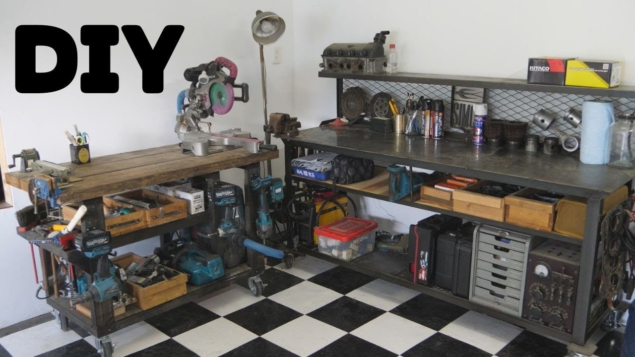 日曜大工DIY　2×4材を使ってかっこいい作業台を作る！ガレージライフ
