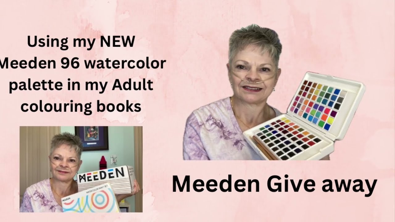 Meeden Watercolor palette test in Adult colouring books! BONUS Give Away
