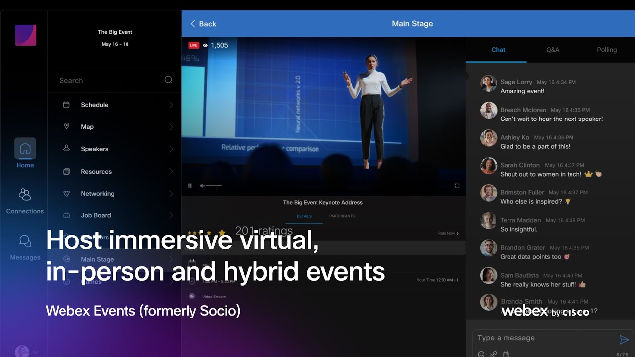 Host Immersive Virtual, In-person and Hybrid Events  |  Webex Events