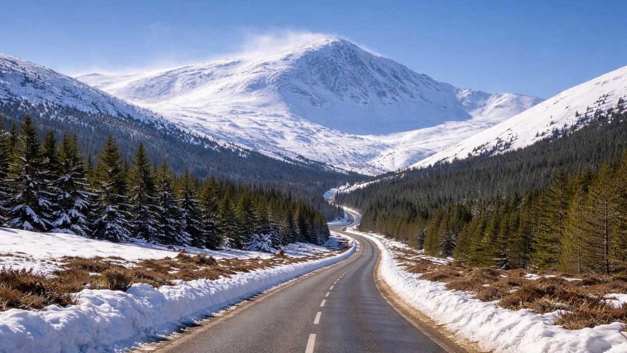 Scenic Drive in the Cairngorms | Coylumbridge to Cairngorm Mountain and Aviemore (4K)