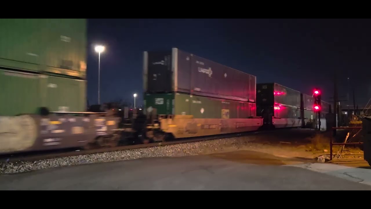 Union Pacific EB monster Z train with two mid-train DPU'S going up the GSR in central El Paso TX