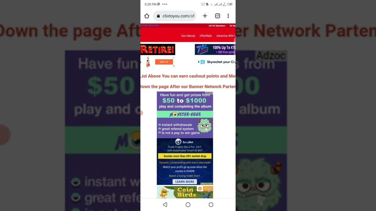 Earn money clicking ads /make money by clicks