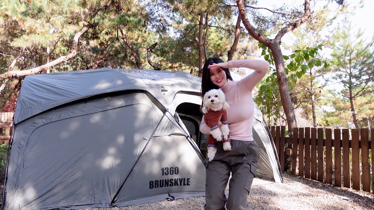 ⛺️출시 1년 된 텐트, 여전히 인기폭발! 품절대란 텐트와 캠핑 다녀왔어요 | 소고기,어묵탕,군밤,북어콩나물해장국