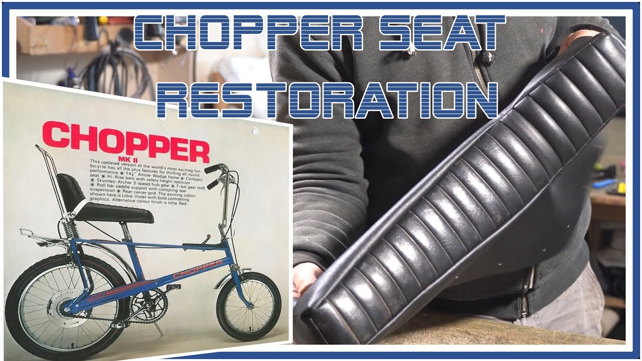 How to repair a Raleigh Chopper seat. Auto upholstery