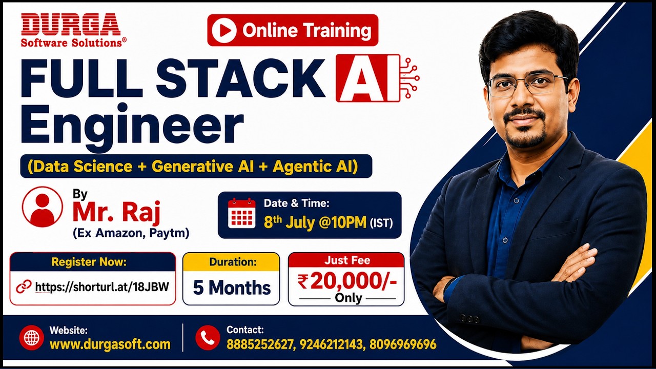 FULL STACK AI Engineer (Data Science + Generative AI + Agentic AI) Online Training @ DURGASOFT