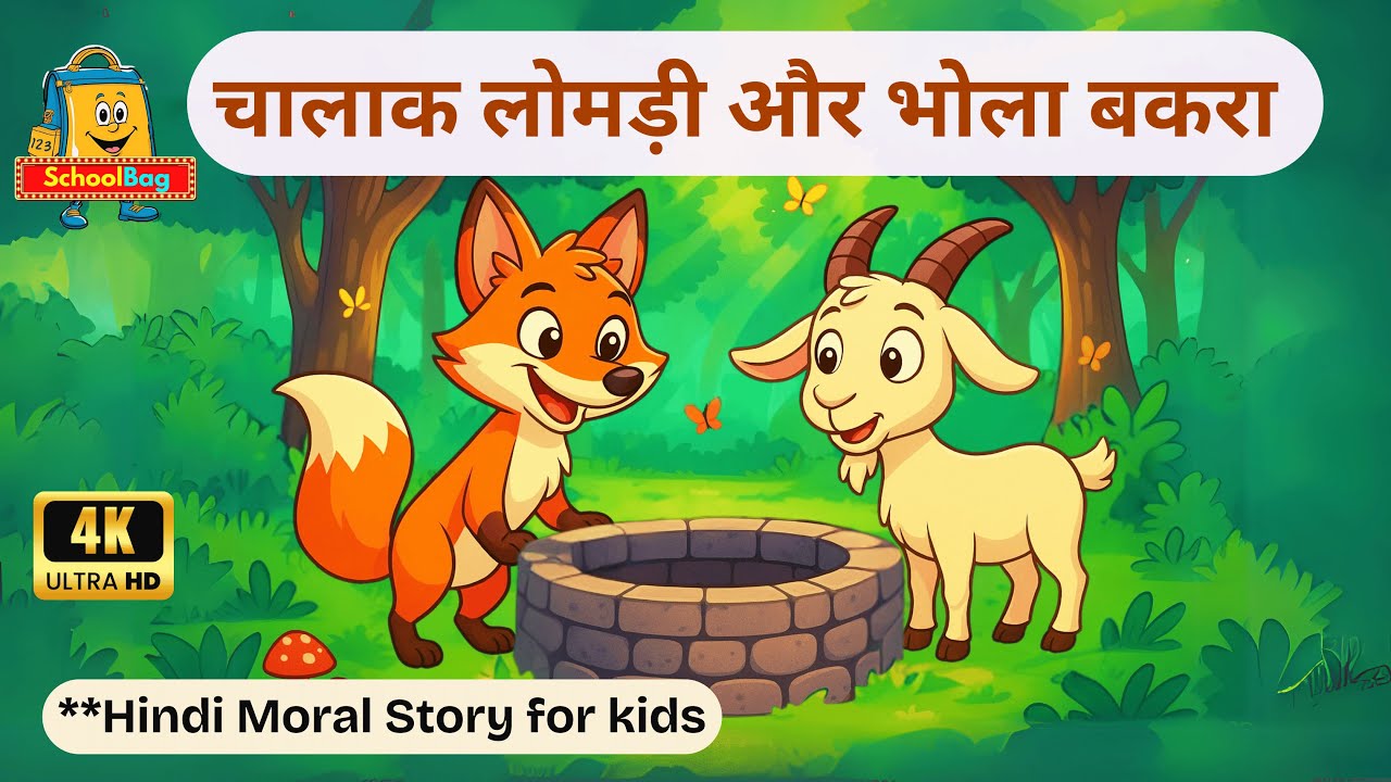 चालाक लोमड़ी और भोला बकरा 🦊🐐 | मजेदार नैतिक कहानी | Hindi Animated Story for Kids