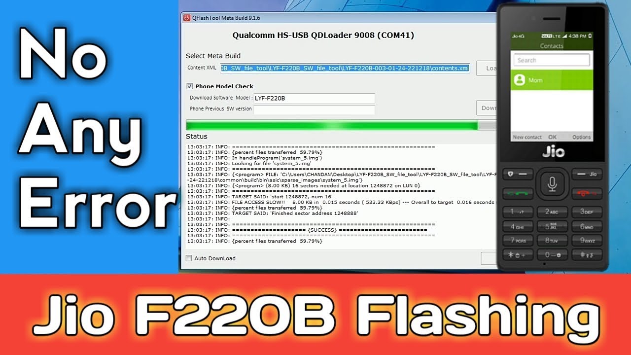 How To Flash Jio Phone F220b || Jio Phone Hanging Problem Solved