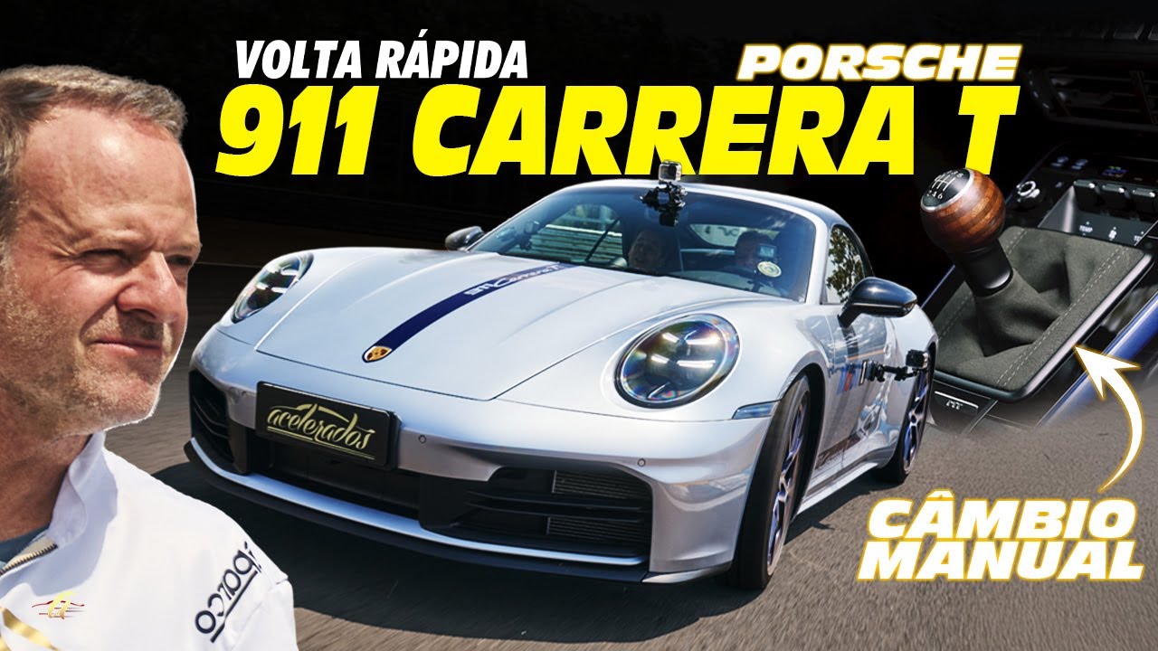 PORSCHE 911 MANUAL NA VOLTA RÁPIDA! Rubinho acelera o CARRERA T de 394 cv na pista!