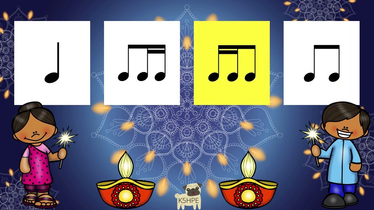 Advanced Diwali Rhythm Play-Along Music Festival of Light, Percussion Clap Play Say Rhythm Activity