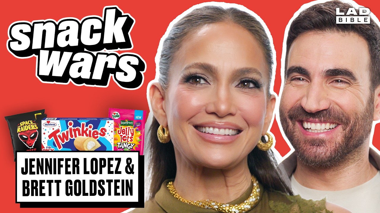 Jennifer Lopez & Brett Goldstein Try UK vs US Food | Snack Wars