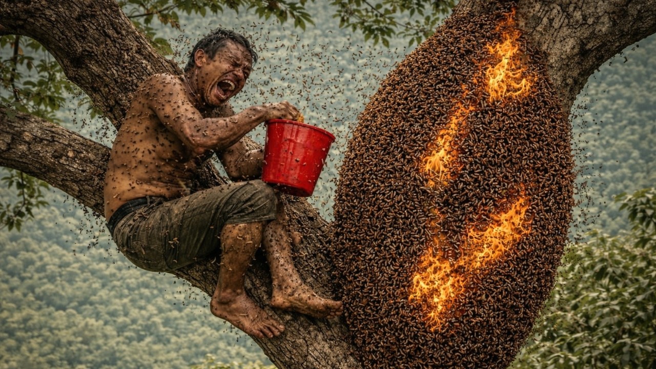 Harvesting a Massive Wild Honeycomb – Dangerous Honey Hunting!