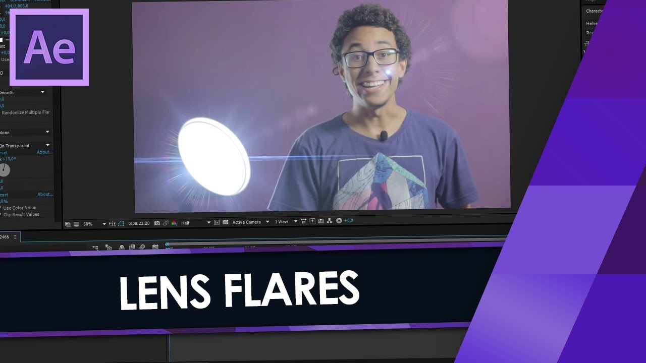 Como fazer LENS FLARE com OPTICAL FLARES no After Effects - Tutorial